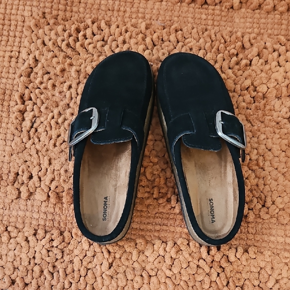 Sonoma Women's Black Suede Slip-On Shoes